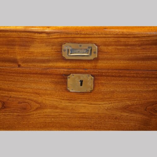 Victorian camphorwood campaign trunk lock plate
