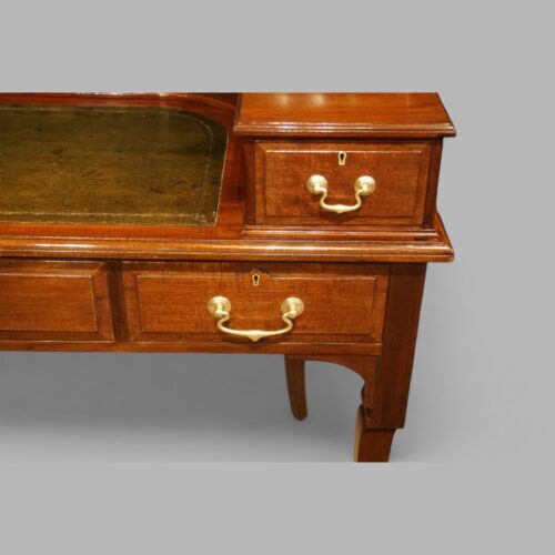 Edwardian mahogany Carlton House desk drawer front