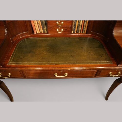 Edwardian mahogany Carlton House desk original leather