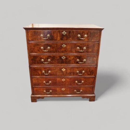 George III walnut chest in 2 parts