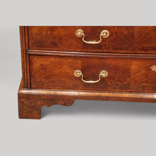 George III walnut chest bracket foot