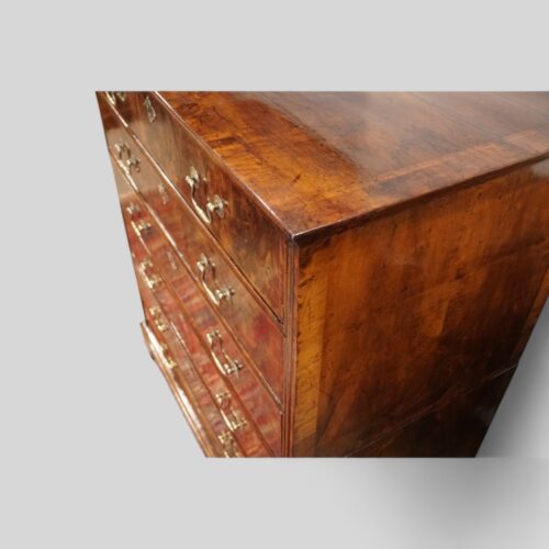George III walnut chest corner