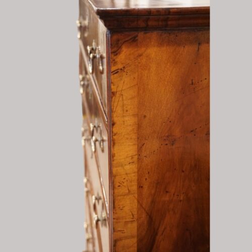 George III walnut chest cross banding on side