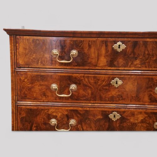 George III walnut chest front view