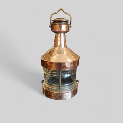 Large copper masthead ships lamp by Telford Crier and Mackay Ltd