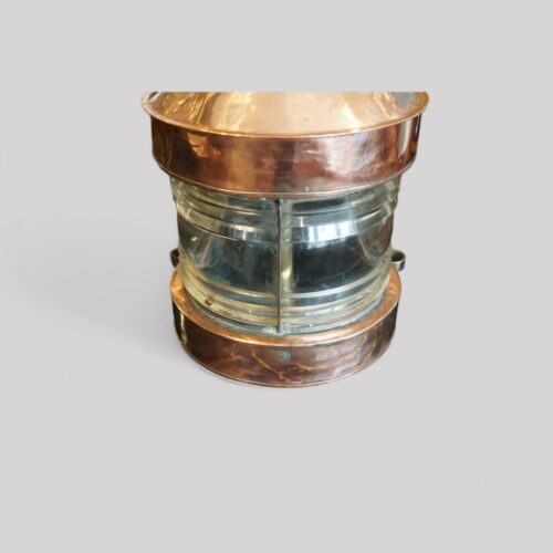 Large copper masthead ships lamp by Telford Crier and Mackay Ltd glass