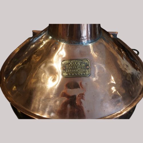 Large copper masthead ships lamp by Telford Crier and Mackay Ltd nameplate