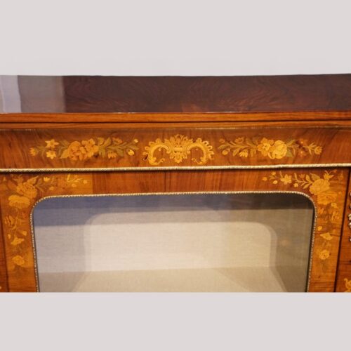 Pair of Victorian inlaid pier cabinets marquetry