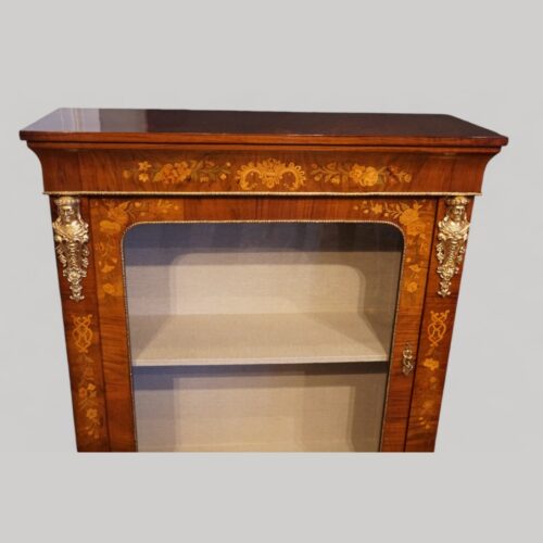 Pair of Victorian inlaid pier cabinets mounts