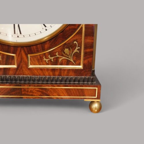 Regency brass inlaid bracket clock inlay detail
