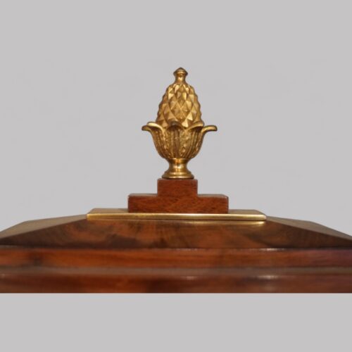 Regency brass inlaid bracket clock pineapple finial