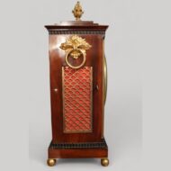 Regency brass inlaid bracket clock side