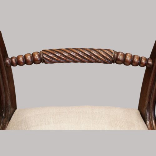 Regency mahogany desk chair rope twist