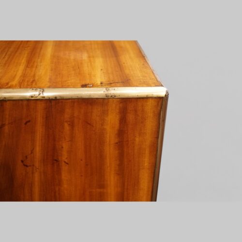 Victorian camphorwood military chest brass strapping