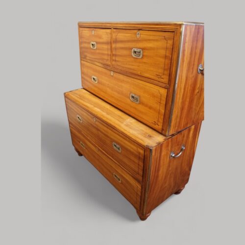 Victorian camphorwood military chest in 2 halves
