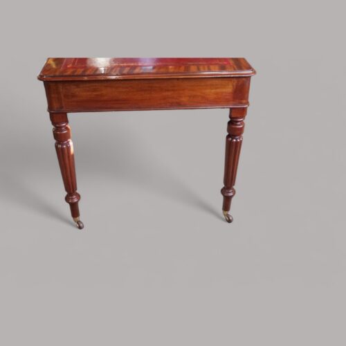 Victorian mahogany writing table end view