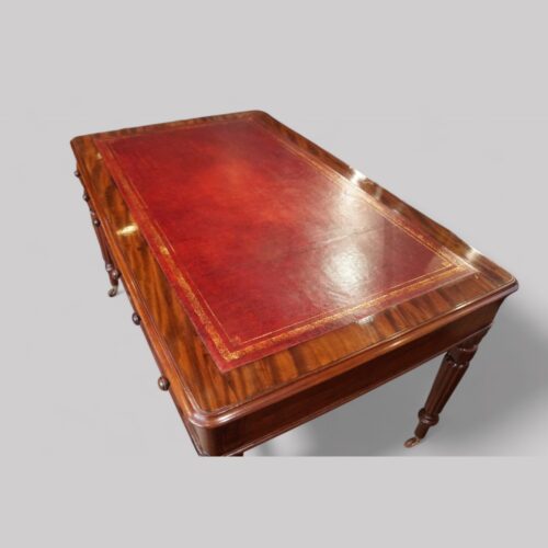 Victorian mahogany writing table leather top