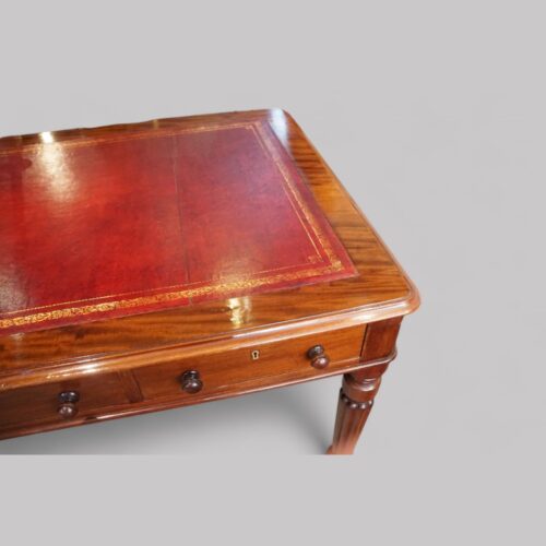 Victorian mahogany writing table leg top corner