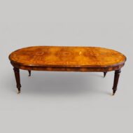 Victorian walnut marquetry dining table