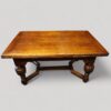 Antique oak draw leaf refectory dining table boarded top