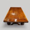 Antique oak draw leaf refectory dining table top close up
