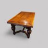 Antique oak draw leaf refectory dining table top detail