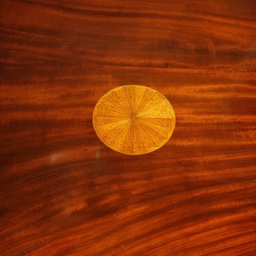 Edwardian inlaid mahogany revolving bookcase central inlay