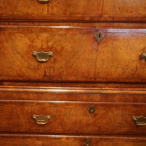 George III walnut chest on chest front