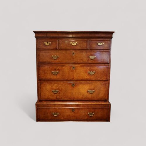 George III walnut chest on chest top