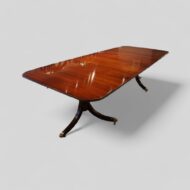George V mahogany twin pillar dining table angle