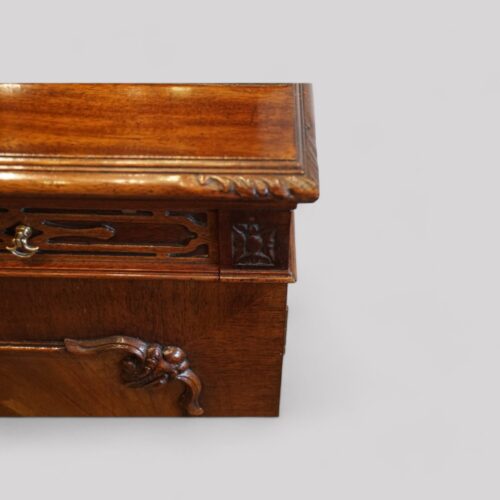 Georgian style mahogany bookcase carved corner