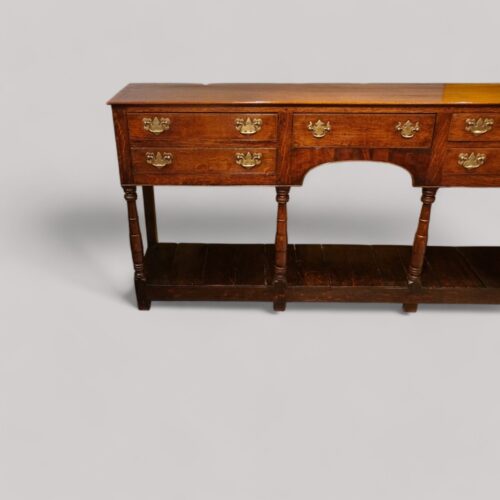 Large Antique oak dresser base end front