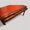 Large Victorian mahogany writing table drawers open