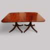 Mahogany twin pillar table closed no leaves