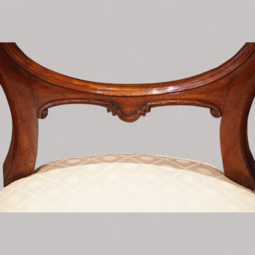 Set of 8 Victorian balloon back dining chairs back detail