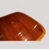 Sheraton mahogany twin pillar crossbanded dining table banding on edge