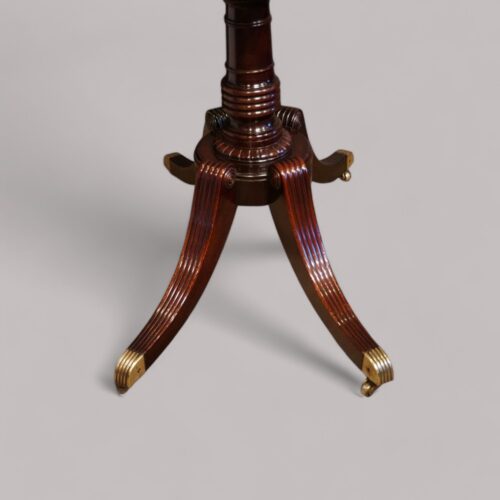 Sheraton mahogany twin pillar crossbanded dining table base end base