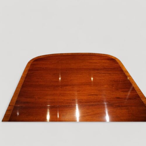 Sheraton mahogany twin pillar crossbanded dining table end