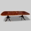 Sheraton mahogany twin pillar crossbanded dining table extended