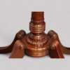 Sheraton mahogany twin pillar crossbanded dining table turned column