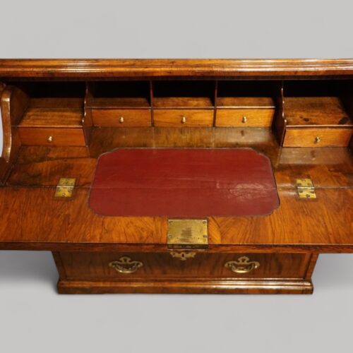 Small George II walnut secretaire chest interior detail
