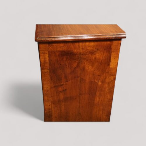 Small George II walnut secretaire chest side close up