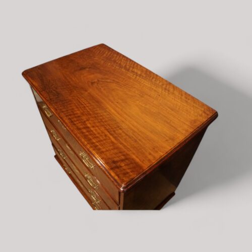Small George II walnut secretaire chest top angle
