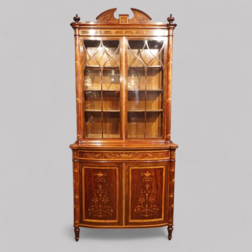 Victorian inlaid display cabinet