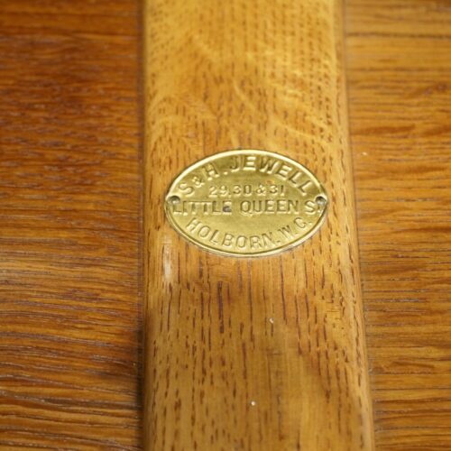 Victorian inlaid display cabinet S & H Jewell trade label