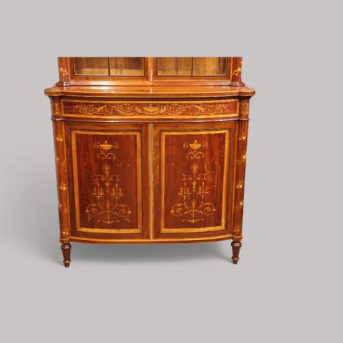 Victorian inlaid display cabinet base