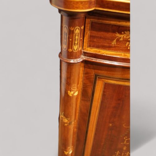 Victorian inlaid display cabinet base turret corner