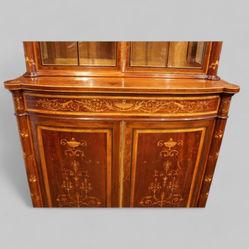 Victorian inlaid display cabinet drawer