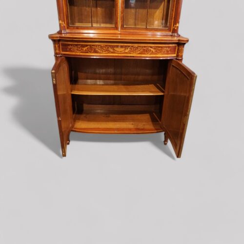 Victorian inlaid display cabinet interior base