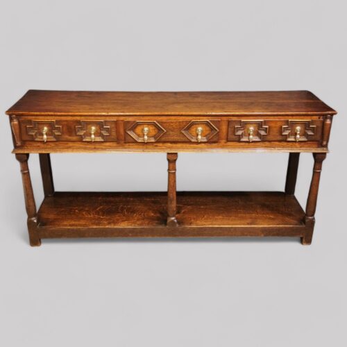 19th century oak pot board dresser base